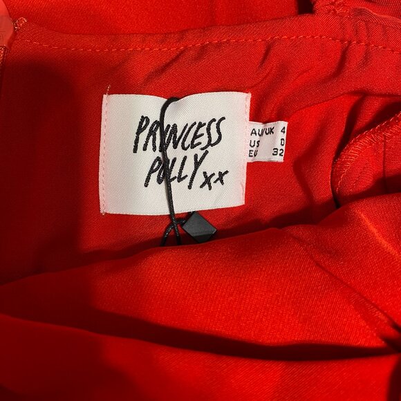 Princess Polly Lillie Long Sleeve Mini Dress Red - Picture 10 of 11